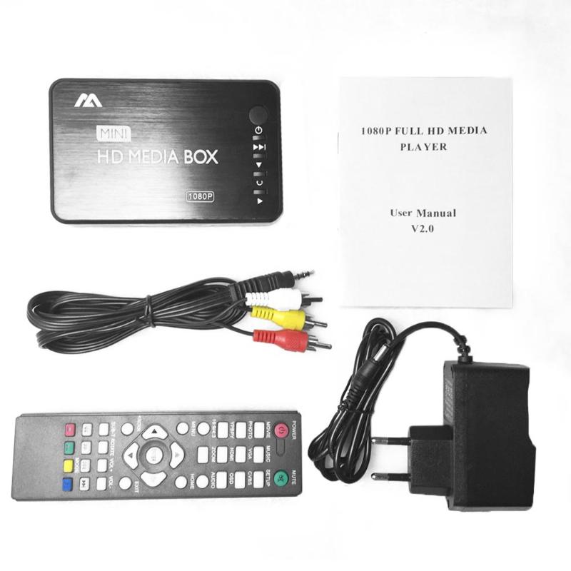 Mini Aluminum Blu-ray 3D Media Player 1080P Full HD VGA HDMI AV USB Optical Fiber Coaxial TV Video Box Remote Control Promotion - ebowsos