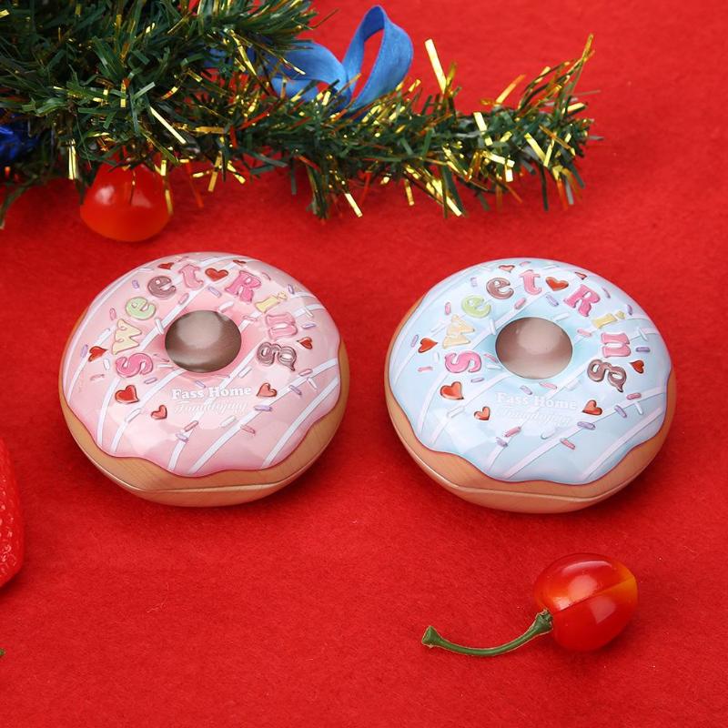 Mini Creative Doughnut Christmas Tin Candy Box Wedding Gift Packing Case - ebowsos