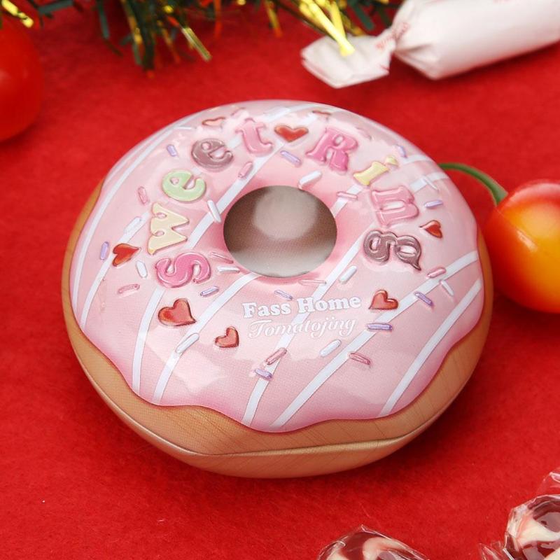 Mini Creative Doughnut Christmas Tin Candy Box Wedding Gift Packing Case - ebowsos