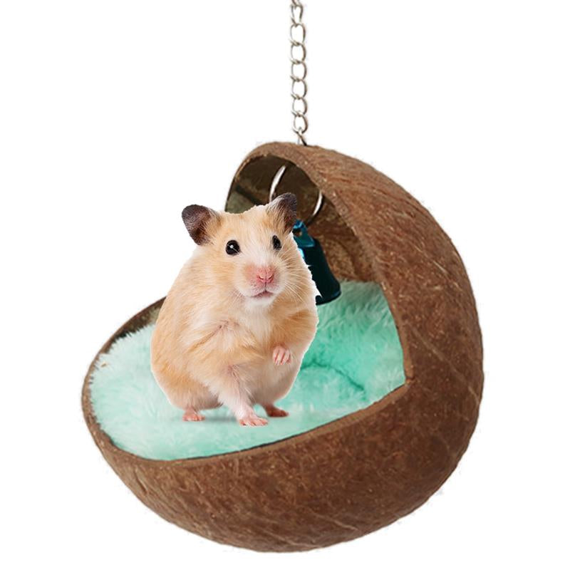 Mini Cute Pet Nest Warm Soft Lovely Creative Coconut Shape Hamster Bed Small Pet House Bed Pet Supplies-ebowsos