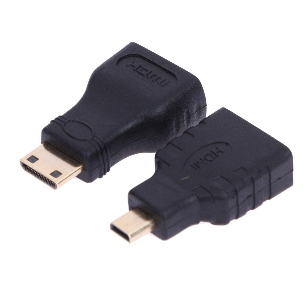 Mini HDMI Male to HDMI Female + Micro to HDMI Adapter Connector For HDTV - ebowsos