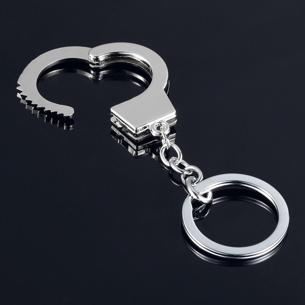 Mini Handcuff Key Chain Cute Silver Ring Keyfob Key Holder Fashion Romantic Love Handcuffs Key Fob Gift Keys Accessories-ebowsos