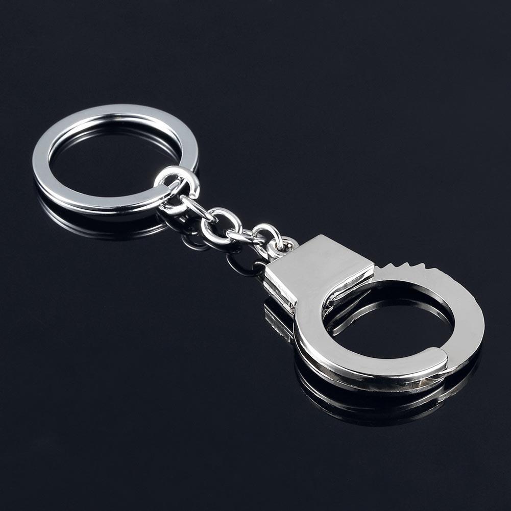 Mini Handcuff Key Chain Cute Silver Ring Keyfob Key Holder Fashion Romantic Love Handcuffs Key Fob Gift Keys Accessories-ebowsos