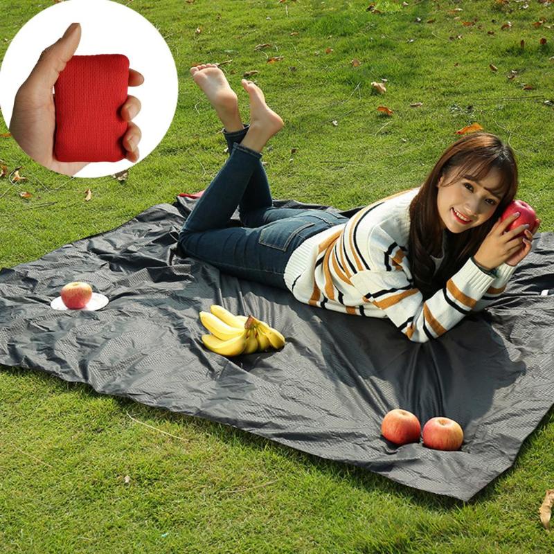 Mini Picnic Pocket Mat Outdoor Folding Picnic Pocket Mat Waterproof Seabeach Mat (70x110cm)-ebowsos