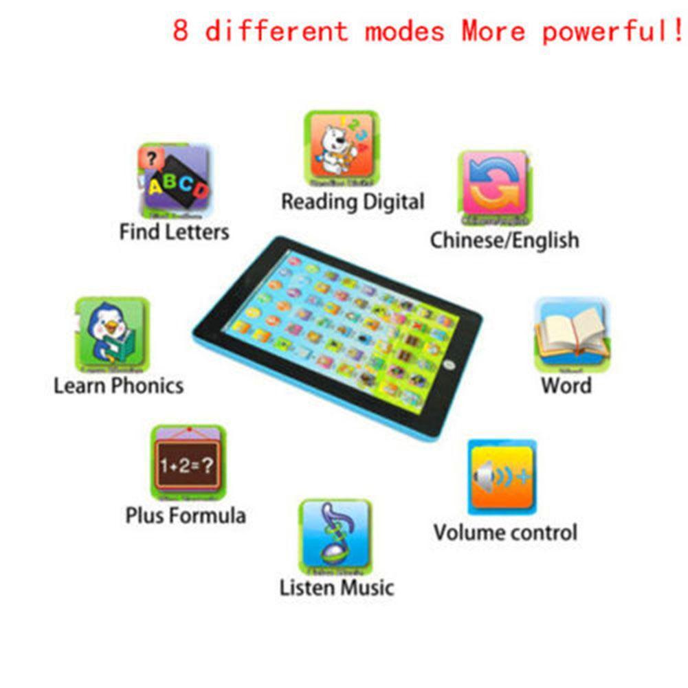 Mini Tablet Pad Kid Children First Learning English Educational Teach Toy Fun-ebowsos