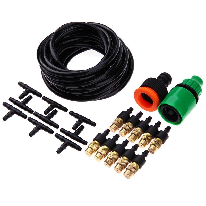 Misting Spray System Nozzle Is Made For Cooper Outdoor Garden Misting Cooling System Fitting 4/7mm Hose 10pcs Nozzles Kit - ebowsos