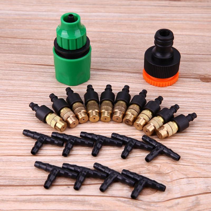 Misting Spray System Nozzle Is Made For Cooper Outdoor Garden Misting Cooling System Fitting 4/7mm Hose 10pcs Nozzles Kit - ebowsos