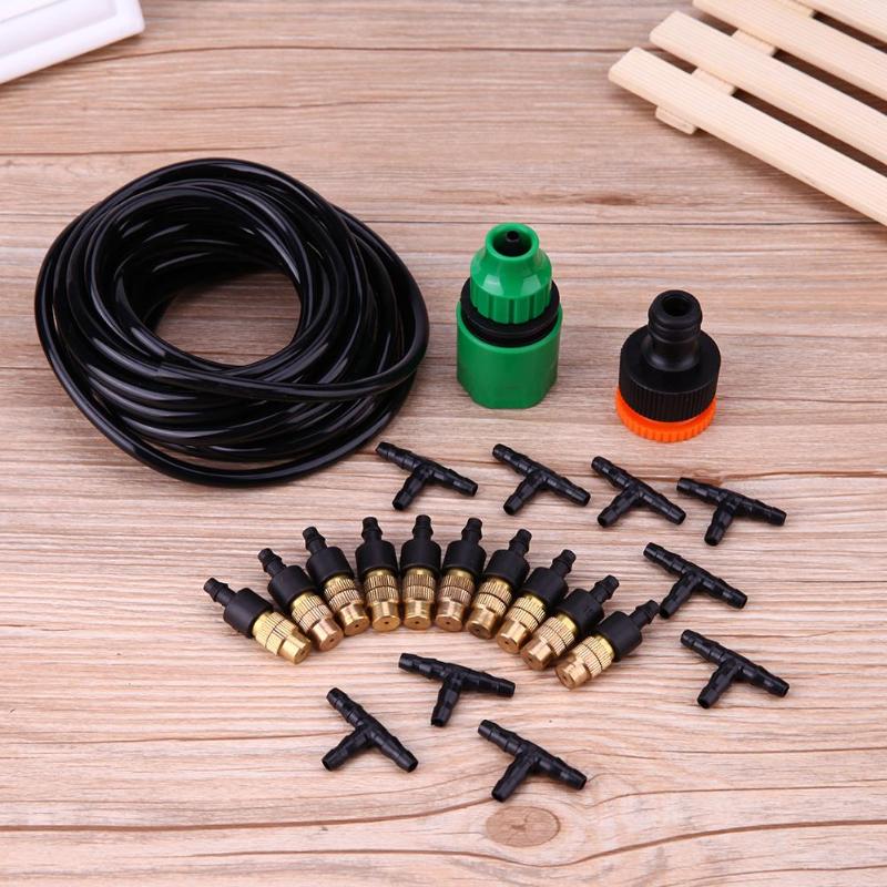 Misting Spray System Nozzle Is Made For Cooper Outdoor Garden Misting Cooling System Fitting 4/7mm Hose 10pcs Nozzles Kit - ebowsos