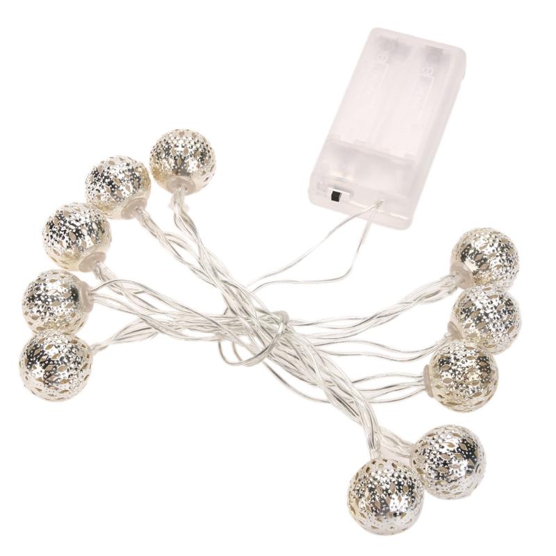 Moroccan 10 LED Filigree Metal  String Fairy Light for Wedding Christmas - ebowsos