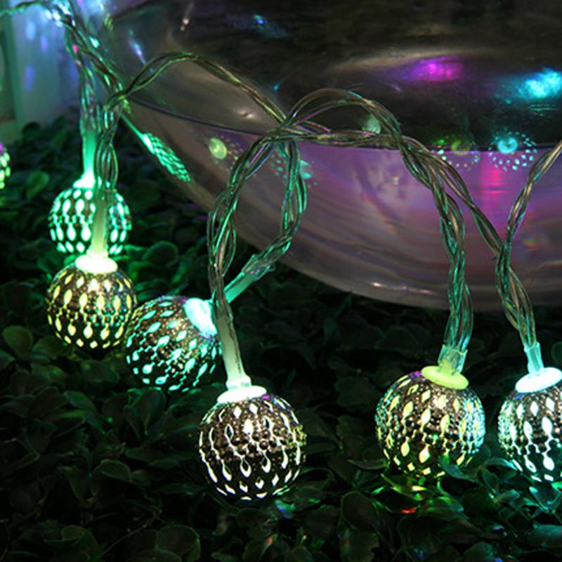 Moroccan 10 LED Filigree Metal  String Fairy Light for Wedding Christmas - ebowsos