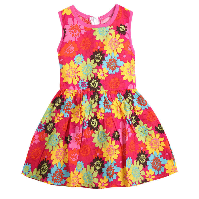 Multi flower Toddler Kids Girls Summer Princess Floral Lace Pierced Party Dress Age 2-7Y - ebowsos