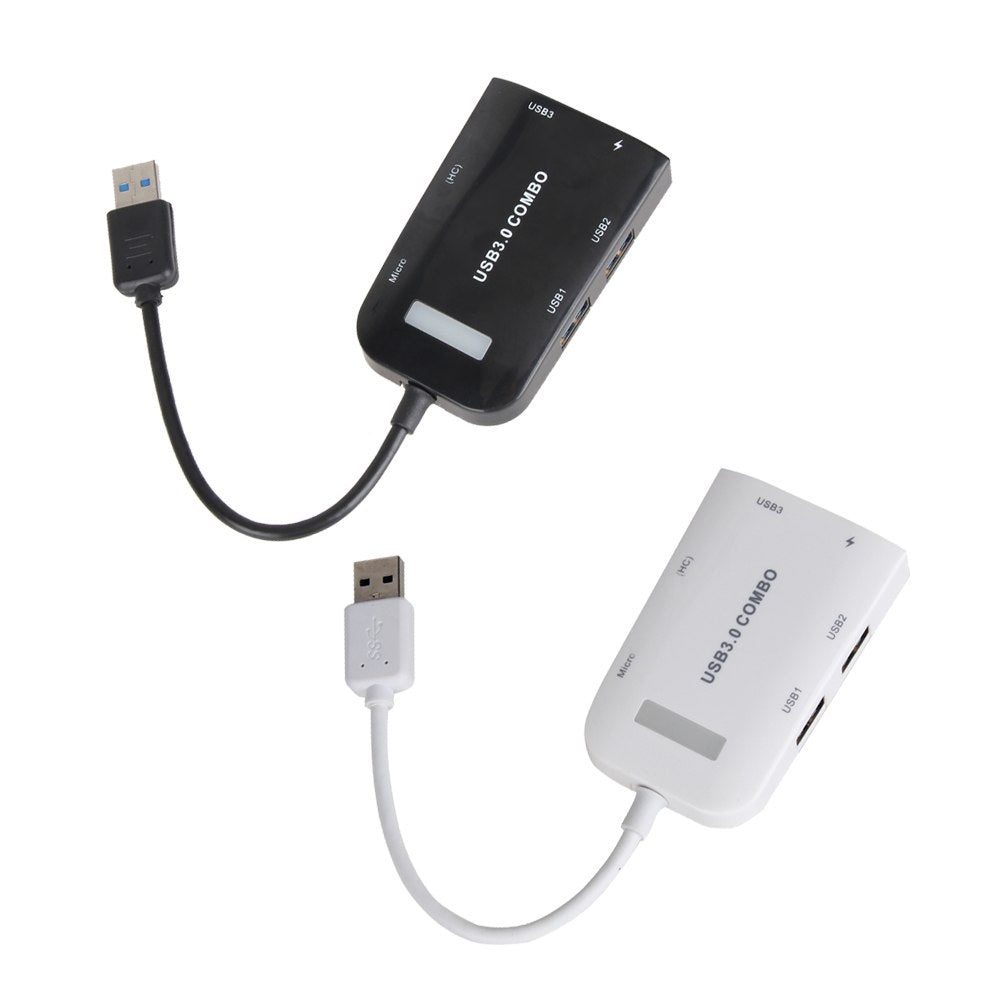 Multifunction 2 in 1 Super Speed 5Gbps 3 Ports USB 3.0 Combo Hub Adapter with SD/TF Card Reader for SD/TF/Micro SD card - ebowsos