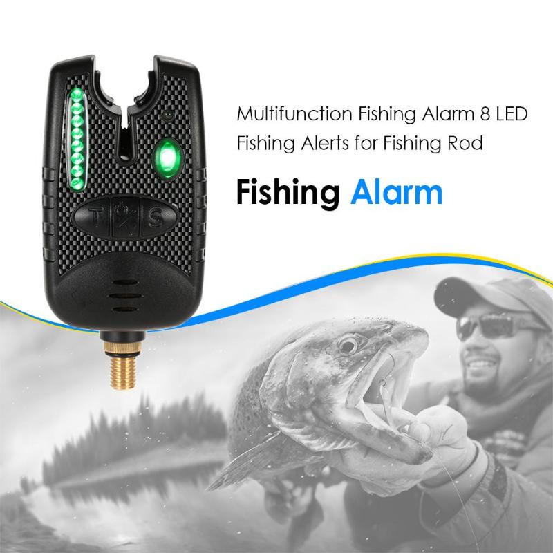 Multifunction Fishing Alarm 8 LED Adjustable Tone Volume Sound Fishing Alerts Bite Alarm for Fishing Rod-ebowsos