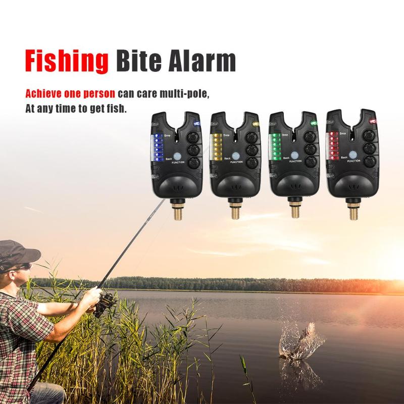 Multifunction Fishing Bite Alarm Blue Light Tone Volume Sound Fish Bite Alarm Fishing Tackle Alarm Fish Rod Swingers-ebowsos