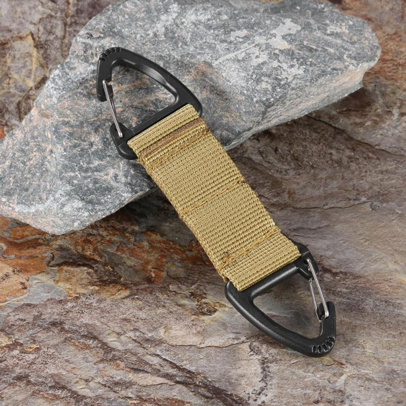 Multifunction Outdoor Nylon Molle Webbing Belt Clip Climbing Carabiner Buckle Backpack Bag Clasp Hanging Chain Key Hook-ebowsos