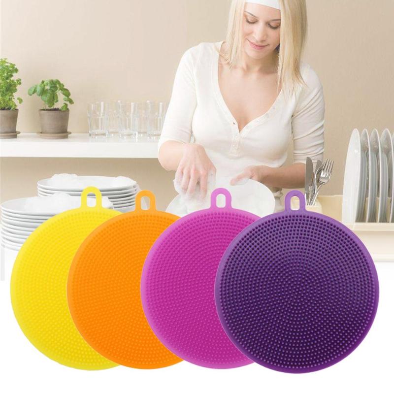 Multifunction Silicone Dish Bowl Cleaning Brush Kitchen Pot Washing Tool D30 - ebowsos