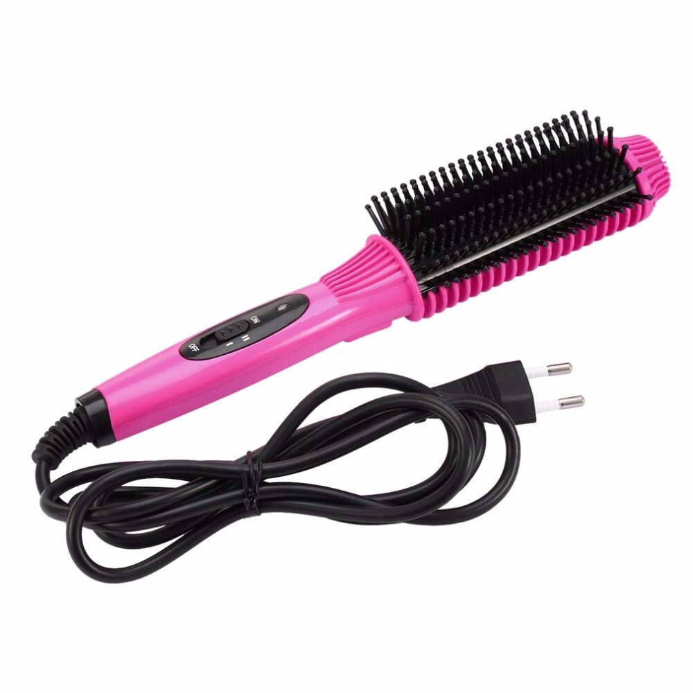 Multifunctional 2 in1 Electric Straightener Curler Hair Comb Anti-scald Curling Irons Hair Curler Comb Hare Care Styling Tools - ebowsos