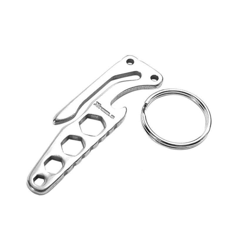 Multifunctional Hook Pocket Key Clip Key Chain EDC Outdoor Survival Mini Tool Bottle Opener Hexagon Wrench Waist Hanger-ebowsos