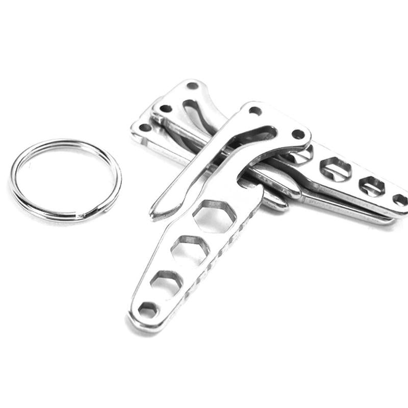 Multifunctional Hook Pocket Key Clip Key Chain EDC Outdoor Survival Mini Tool Bottle Opener Hexagon Wrench Waist Hanger-ebowsos