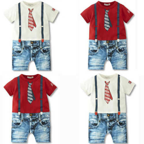 NEW Baby Boys Kids Overalls Costume Suit Grow Outfit Romper Pants Clothes 3-24M - ebowsos