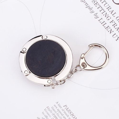 NEWBRAND Round Rhinestone Purse Handbag Hanger Hook Folding Hanger Holder w/ Keychain - ebowsos