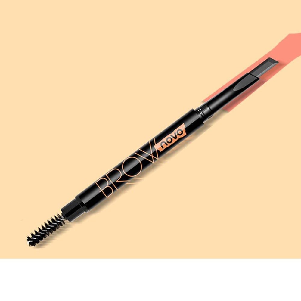 NOVO5090 plastic rotating double eyebrow pencil set with eyebrow brush - ebowsos