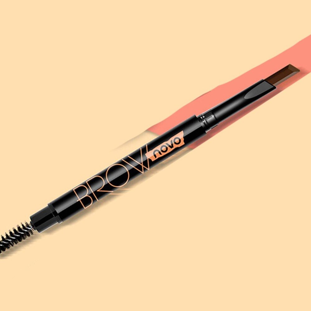NOVO5090 plastic rotating double eyebrow pencil set with eyebrow brush - ebowsos
