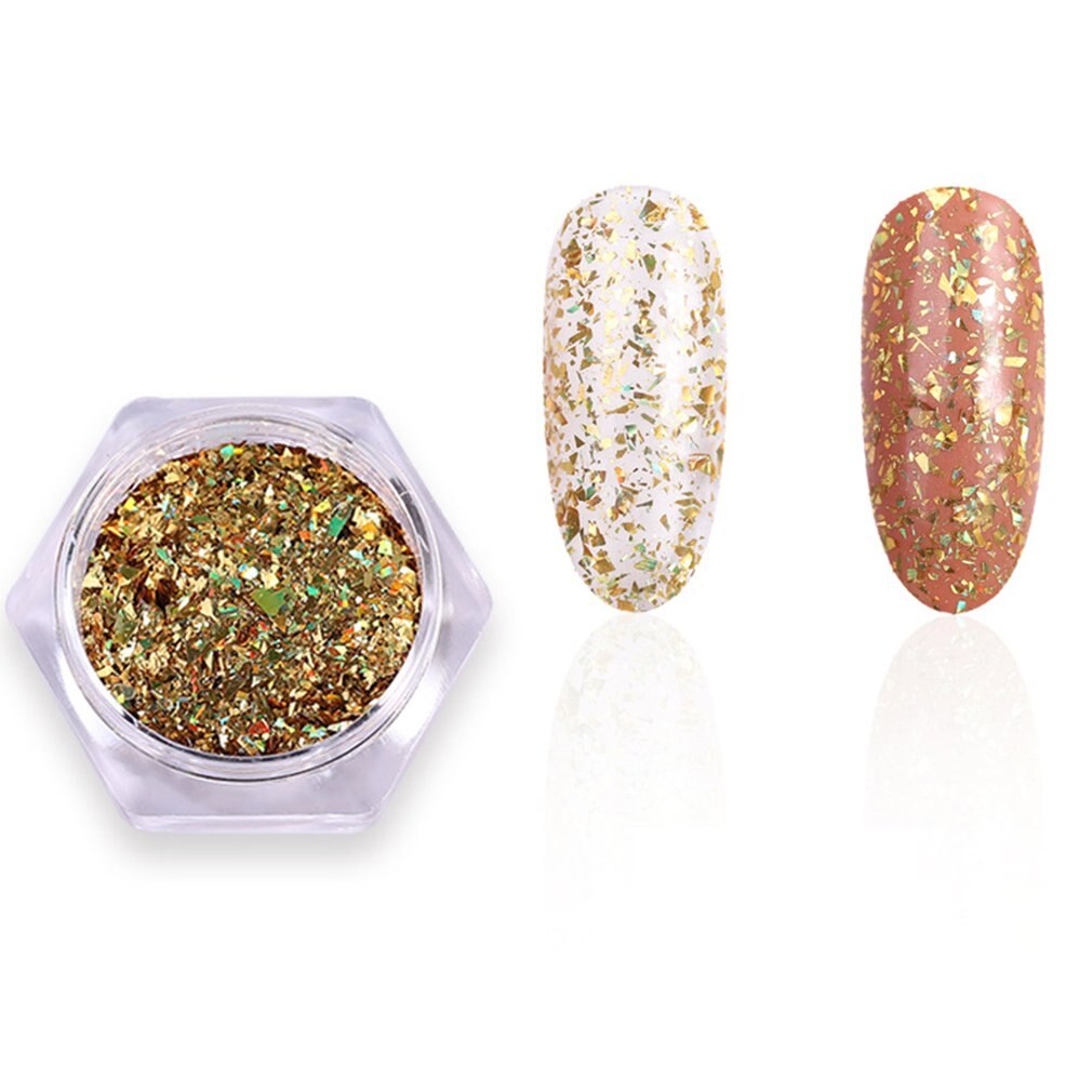 Nail Art Decoration Laser Flash Fragments Manicure Nail Sequins Beads Powder Salon Foils Charms Nail Glitters - ebowsos