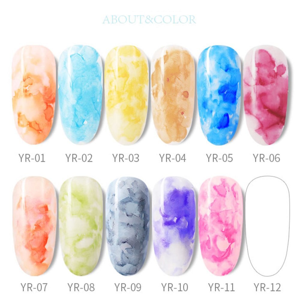 Nail Ink Smudge Bubble Margin Marbling Gradient Nail Japanese Water Dyeing Painted Nail Manicure Products - ebowsos