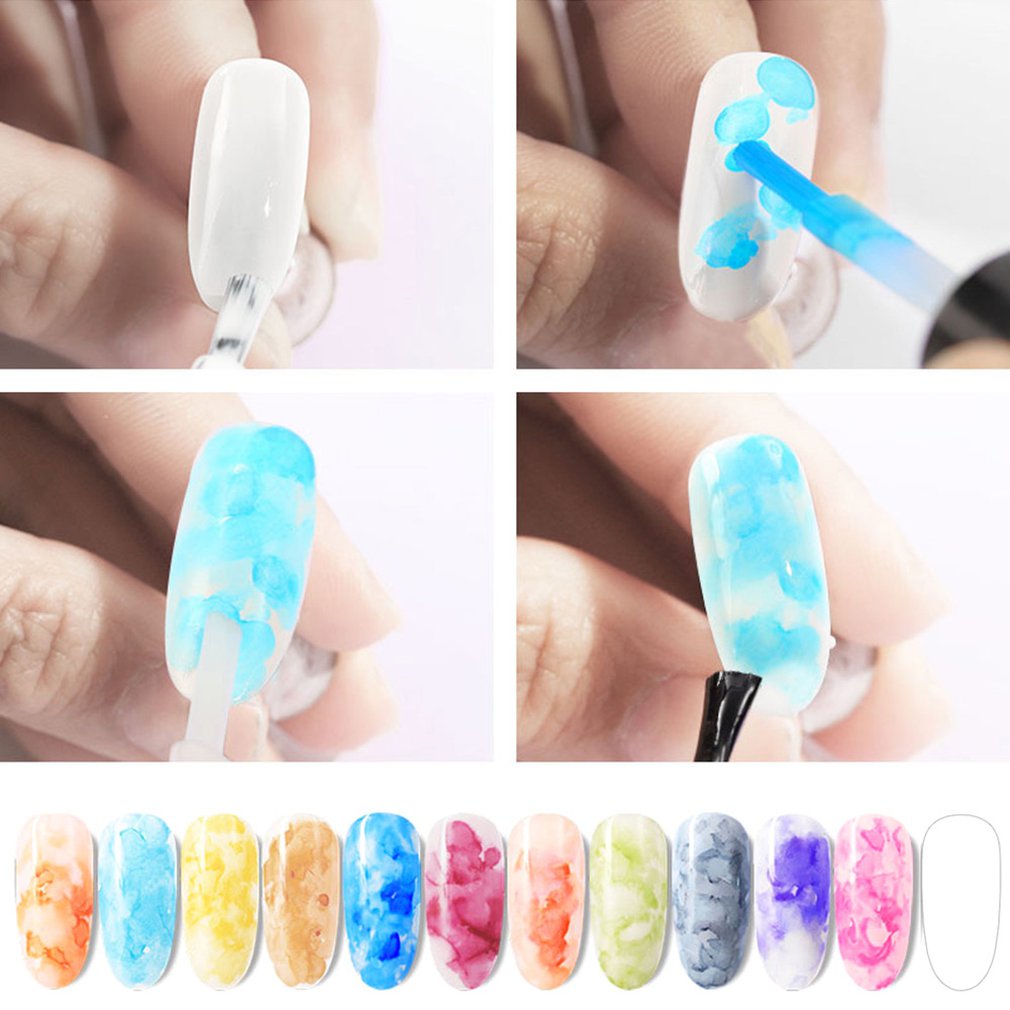 Nail Ink Smudge Bubble Margin Marbling Gradient Nail Japanese Water Dyeing Painted Nail Manicure Products - ebowsos