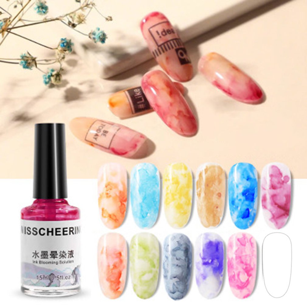 Nail Ink Smudge Bubble Margin Marbling Gradient Nail Japanese Water Dyeing Painted Nail Manicure Products - ebowsos