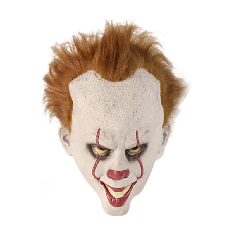 Natural Latex Halloween Scary Full Cover Clown Mask Cosplay Party Mask Prop - ebowsos