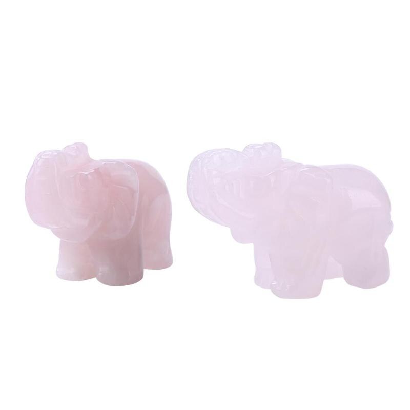 Natural Stone Carved Elephant Jade Crystal Elephant Figurines Mini Animal Statue Necessary Household Decoration Gadgets - ebowsos