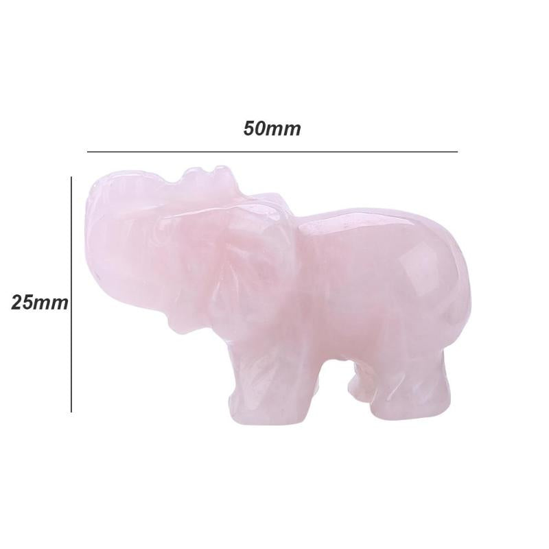 Natural Stone Carved Elephant Jade Crystal Elephant Figurines Mini Animal Statue Necessary Household Decoration Gadgets - ebowsos