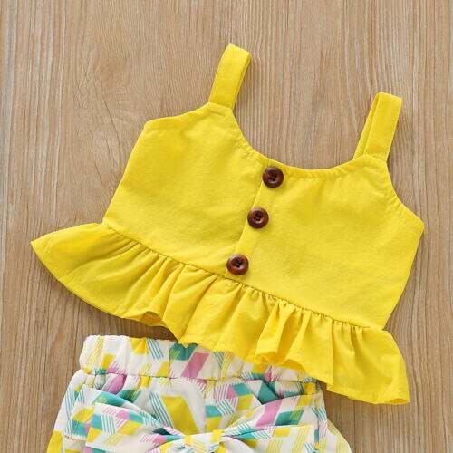 New 2Pcs/Set Summer Children Girls Clothing Kids Ruffle Tops +Floral Pants Outfits Sunsuit Clothes 1-5Yrs - ebowsos