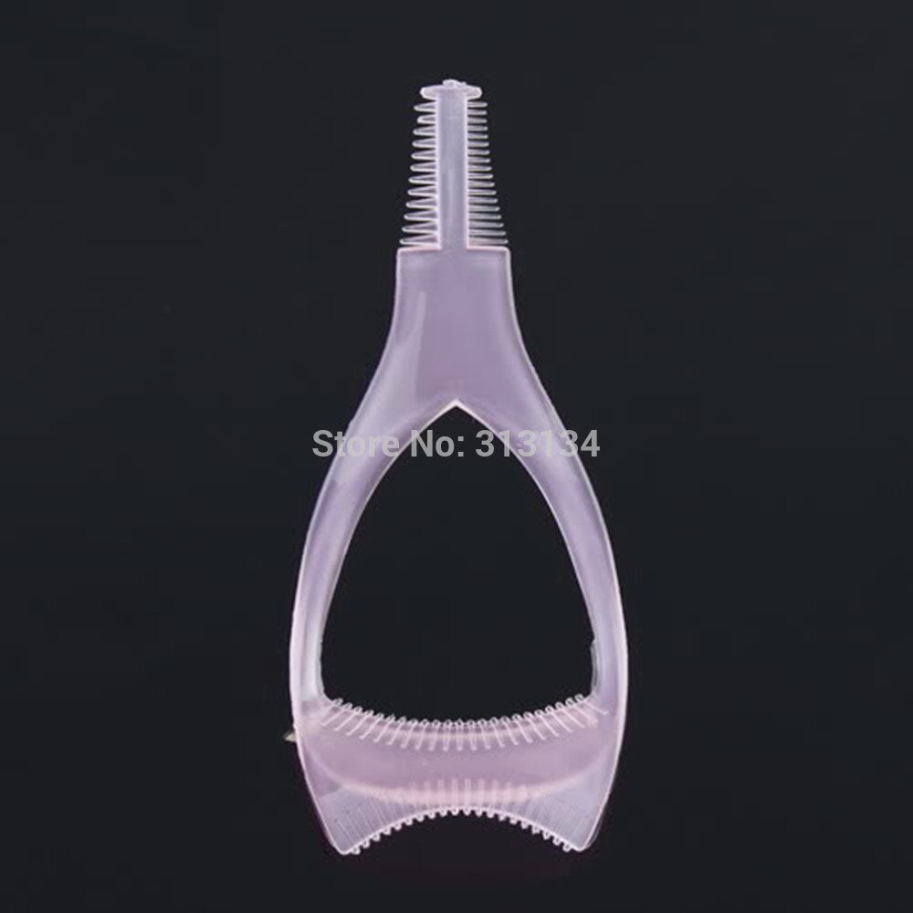 New 3 in1 Mascara Applicator Guide Guard Eyelash Comb Cosmetic Brush Curler - ebowsos