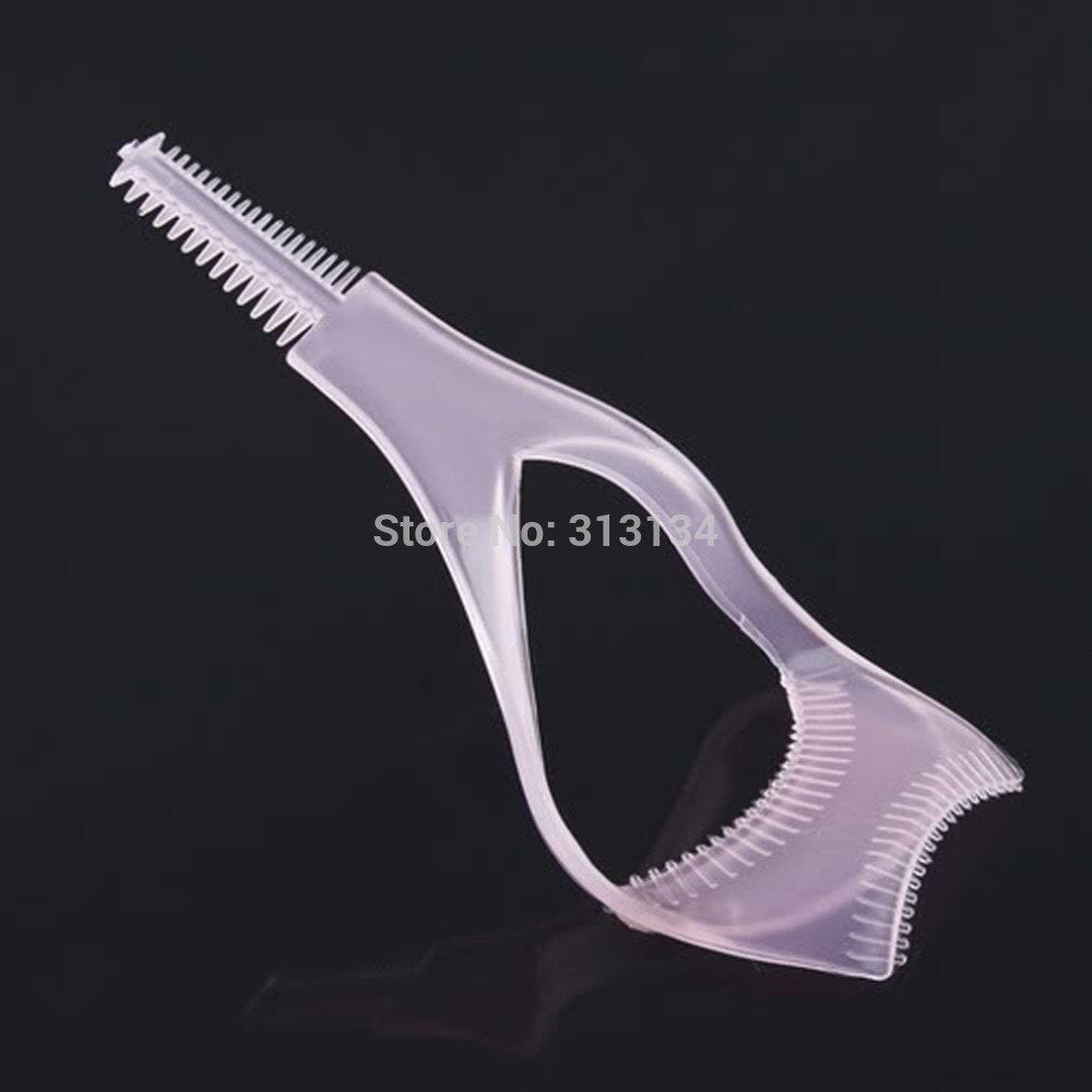 New 3 in1 Mascara Applicator Guide Guard Eyelash Comb Cosmetic Brush Curler - ebowsos