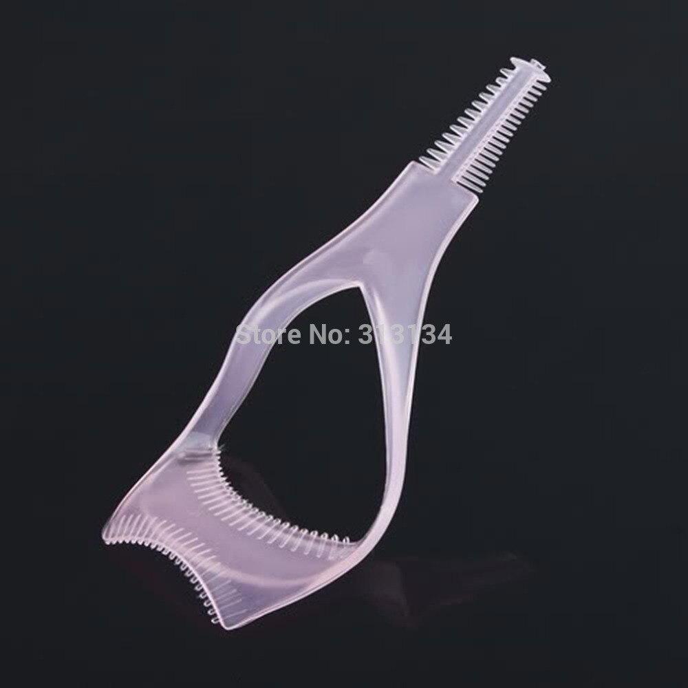 New 3 in1 Mascara Applicator Guide Guard Eyelash Comb Cosmetic Brush Curler - ebowsos