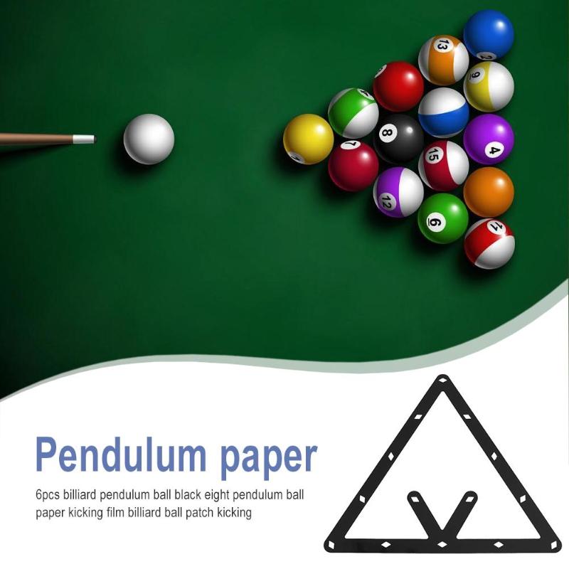 New 6pcs Eight pendulum ball paper Magic Billiards Ball Rack Positioning Table Sticker Template-ebowsos