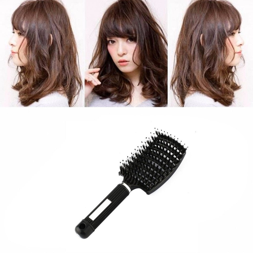 New Anti-static magic comb for hair Healthy Paddle Cushion  Free Heat Barber Salon Hair Care Vent Tine Teeth Massage Hair brush - ebowsos