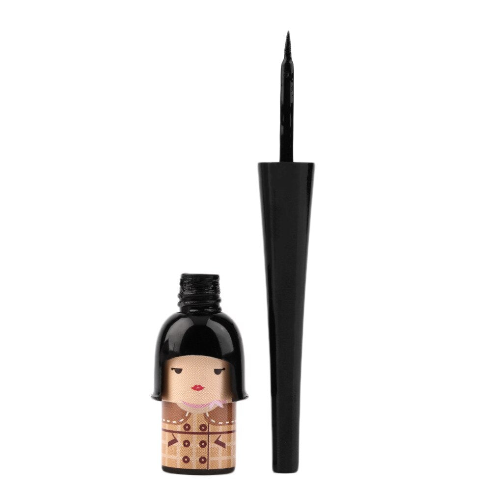 New Arrival 1 pc Women Cute Lucky Doll Black Waterproof Liquid Eyeliner Pen Makeup Cosmetic Top Quality - ebowsos