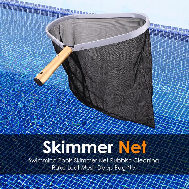 New Arrival Professional Black Plastic Leaf Rake Mesh Net Skimmer Clean Swimming Pool Tool Leaf Skimmer Net-ebowsos