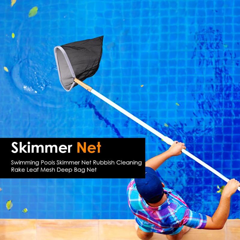 New Arrival Professional Black Plastic Leaf Rake Mesh Net Skimmer Clean Swimming Pool Tool Leaf Skimmer Net-ebowsos