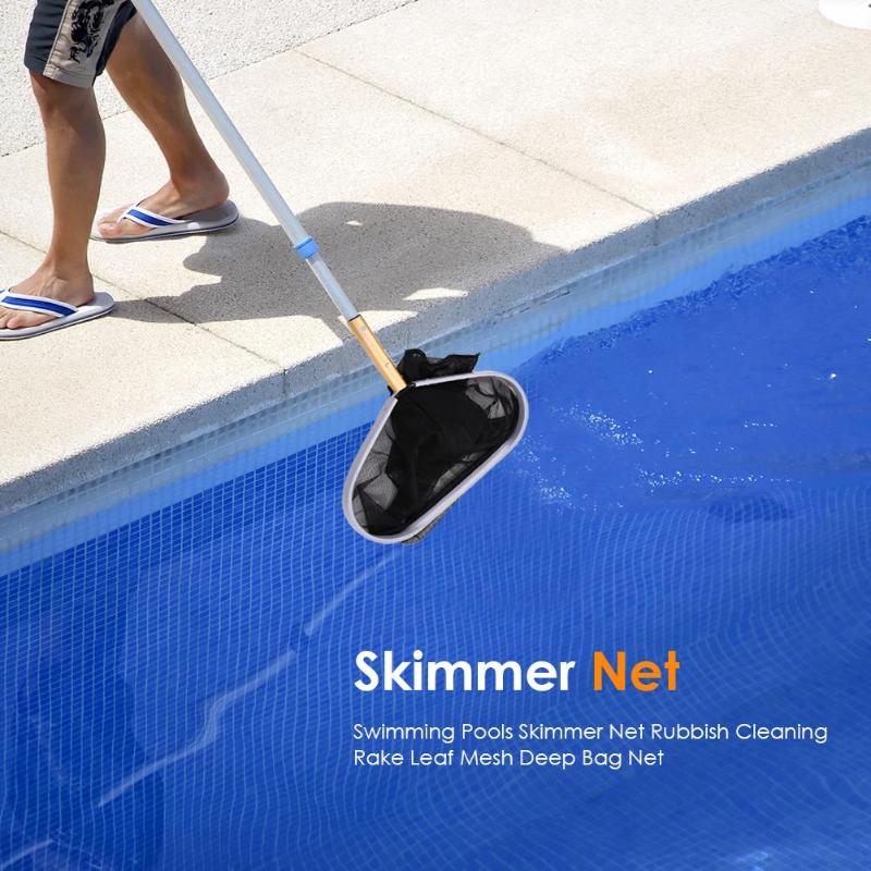 New Arrival Professional Black Plastic Leaf Rake Mesh Net Skimmer Clean Swimming Pool Tool Leaf Skimmer Net-ebowsos