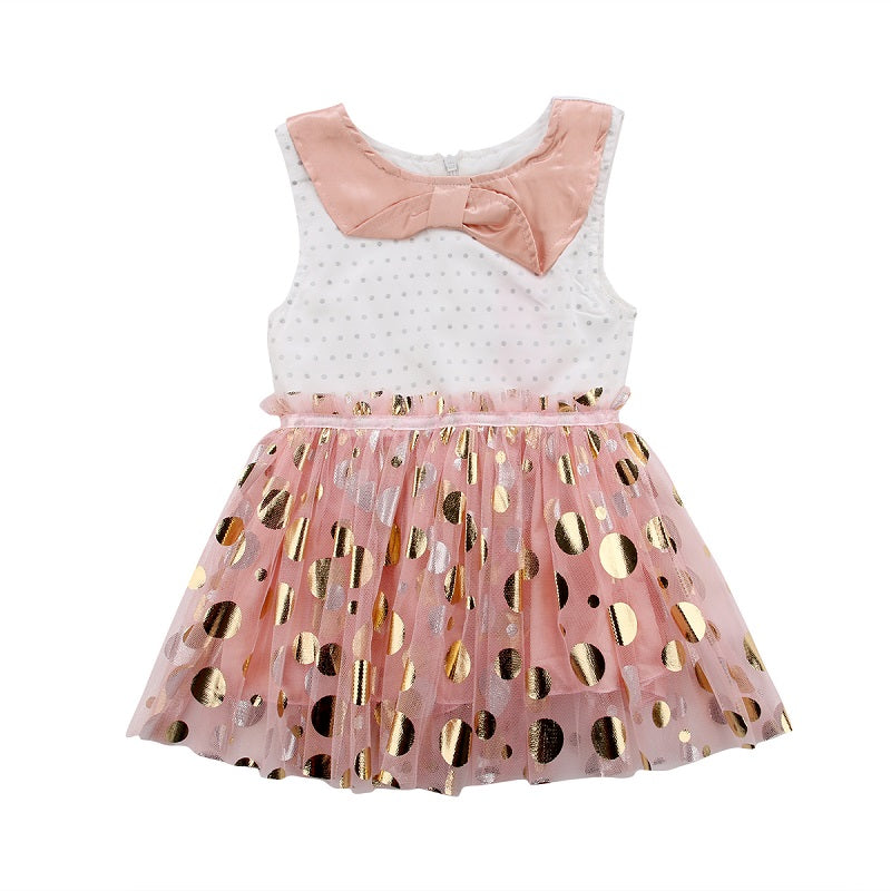 New Arrival Summer Dress Baby Girls Sleeveless Tulle Tutu Girl's Sequins Party Pleated Sequins Dresses - ebowsos