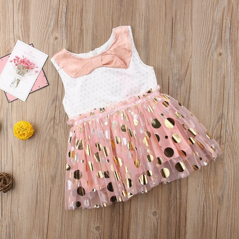 New Arrival Summer Dress Baby Girls Sleeveless Tulle Tutu Girl's Sequins Party Pleated Sequins Dresses - ebowsos