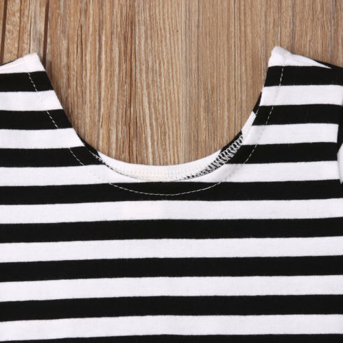 New Arrivels Newborn Kids Baby Girls Striped Tops T-shirt Pants Leggings Outfits Clothes - ebowsos