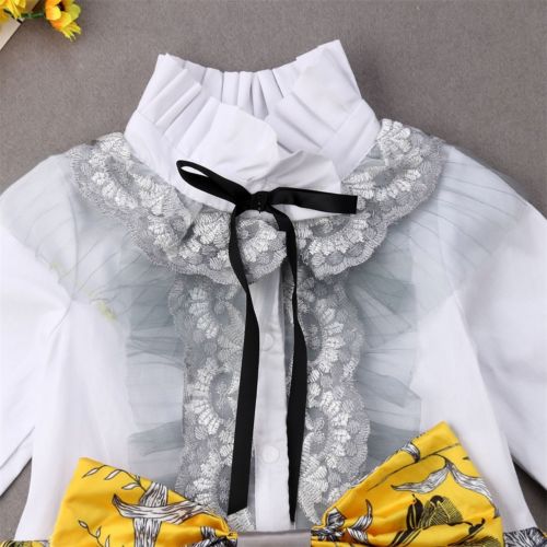 New Arrivels Toddler Baby Girls Lace Floral Princess Party Bow Shirt Tutu Dress Clothes - ebowsos