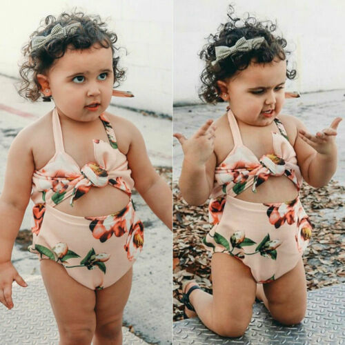 New Baby Girl Flower Halter Jumpsuit Romper Outfit Sunsuit Summer Clothes - ebowsos