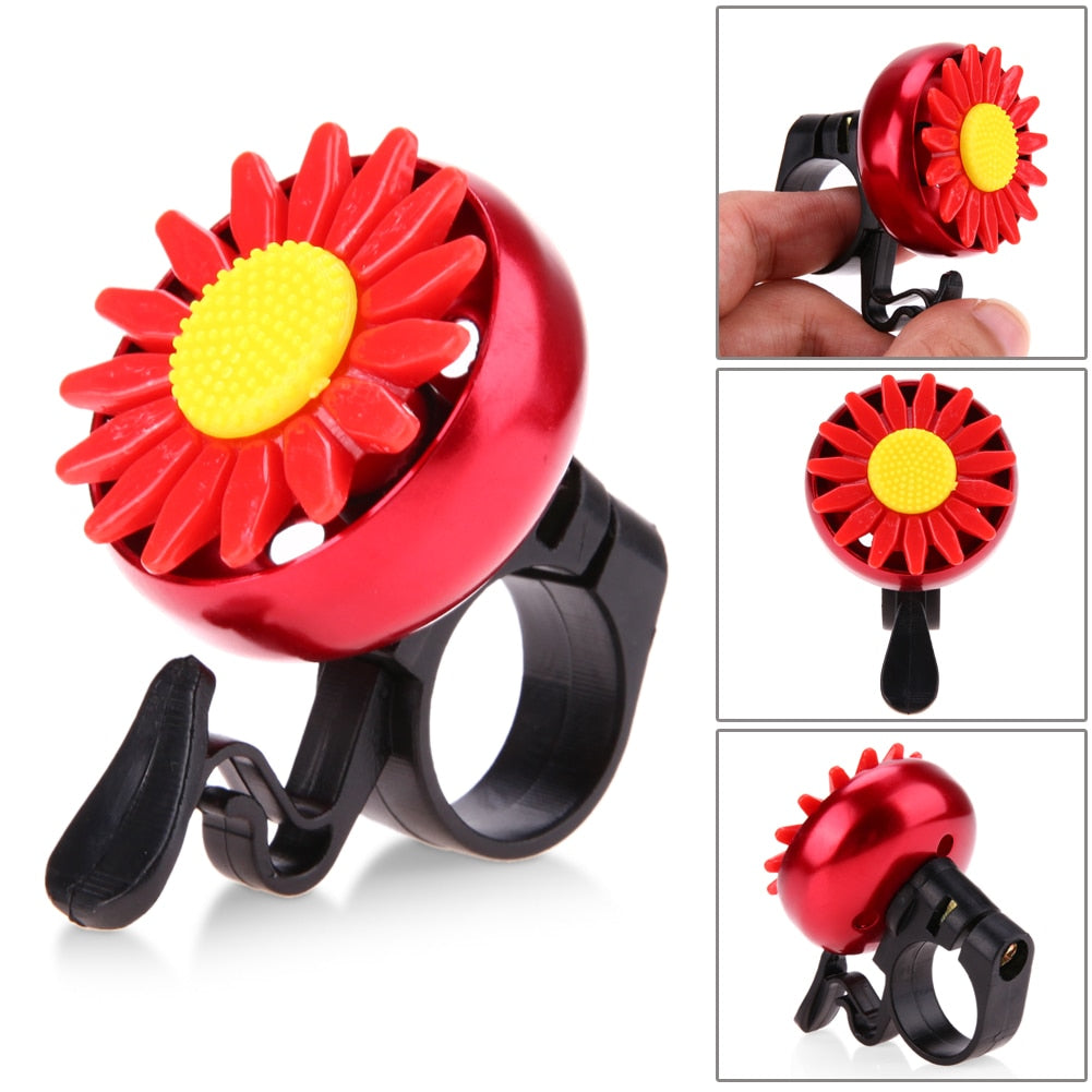 New Bike Bell Flower Ring Cycling Handlebar Ring Horn Metal Sound Bell Useful Safety Bike Accessories-ebowsos